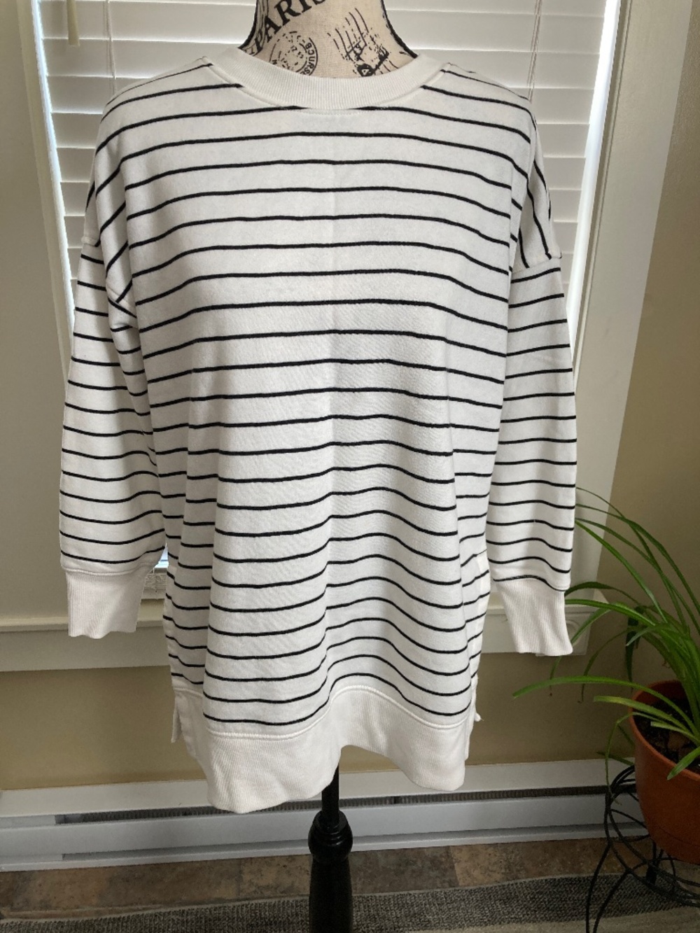 Old Navy Tunic Sweatshirt Stripe French Terry Crewneck Top